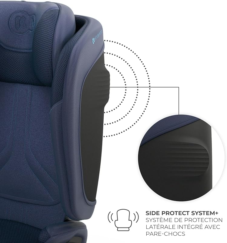 Kinderkraft UNITY 2 i-Size, Siège auto pliable 100–150 cm, De 3,5 à 12 ans environ, Appui-tête réglable, Rembourrage avec système AIR FLOW, Réglage du dossier sur 5 positions, Bleu