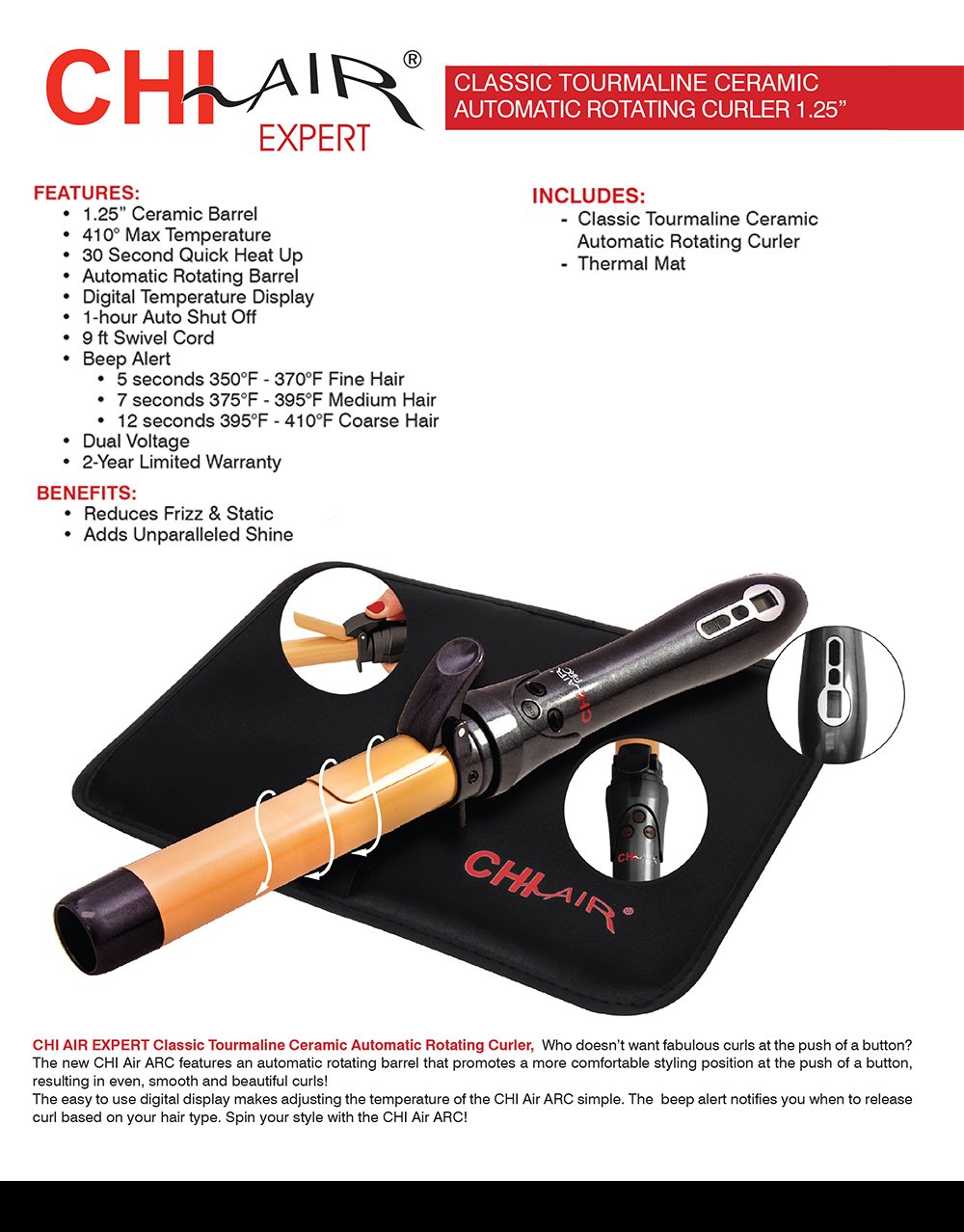 chi automatic rotating curling iron