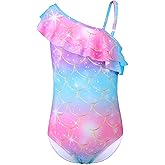 XiaoMoSha Girls One Piece Swimsuit Bathing Suits for Toddler Girl Mermaid Swimwear