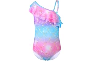 XiaoMoSha Girls One Piece Swimsuit Bathing Suits for Toddler Girl Mermaid Swimwear