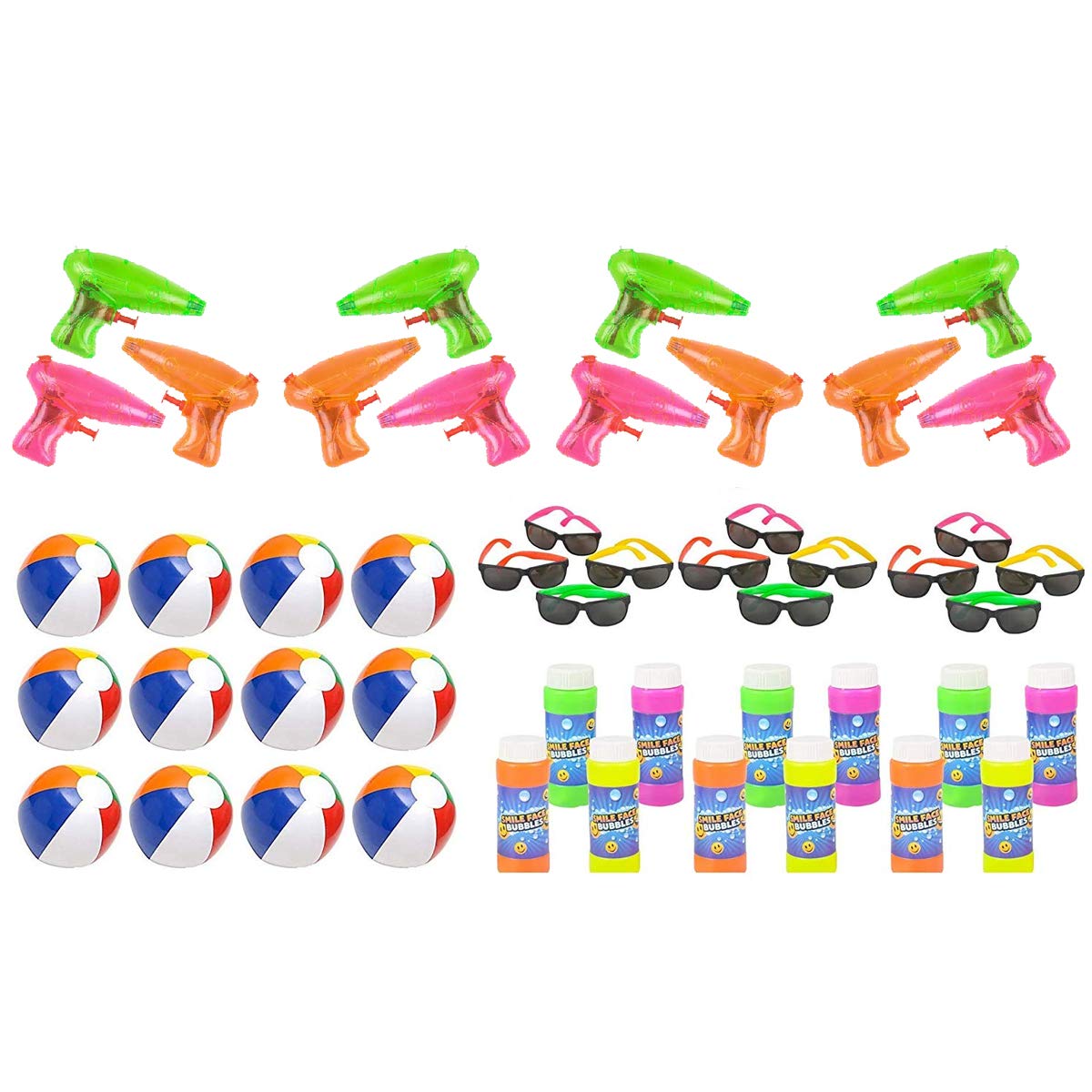 Download Vlish Pool And Beach Party Favors Mega Bundle Outdoor Summer Fun Water Toys Bulk Pack 48 Kid Toys Included Beach Balls Squirt Guns Bubbles And Childrens Sunglasses Buy Online In