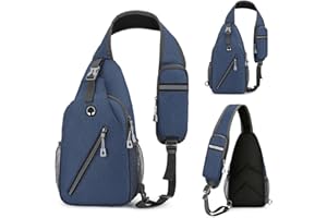 ASUWISH Sling Bag Sling Backpack Chest Bag with Adjustable Shoulder Suitable for shopping, traveling, and outdoor activities (Blue)
