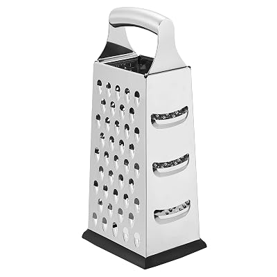 Amazon Basics Stainless Steel 4-Sided Box Grater with Non-Slip Base 22.9 cm