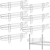 ENIPEDITA 8 Pcs Chrome Wire Shelf Ledge Metal Shelves Accessories 18" L x 6" H Wire Shelving Side Ledge for Garage Storage and Pantry(Silver)