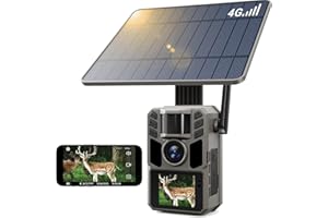 FKPCAM Cellular Trail Camera 4G LTE Game Camera Auto Connect Nationwide with Night Vision Solar Powered + 7500mAh Battery 48MP Photo 4K Video for Security, Surveillance and Animal Protection