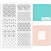 ORIGACH Background Pattern Clear Stamps for Card Making | Silicone Stamps for Cards Making DIY Scrapbooking Photo Album Decoration, 6.3x4.3inch
