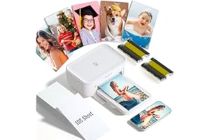 HPRT CP4100 Photo Printer - Portable 4x6 Bluetooth Instant Picture Printer + 108 Sheets & 2 Ribbon, Wi-Fi, Premium Dye Sublimation - 300 DPI Display Resolution - Editing App for Fun, Creative Photos