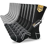 JOYNÉE 12 Pairs Mens Athletic Crew Socks Cushioned for Men Sports Running-Arch Support