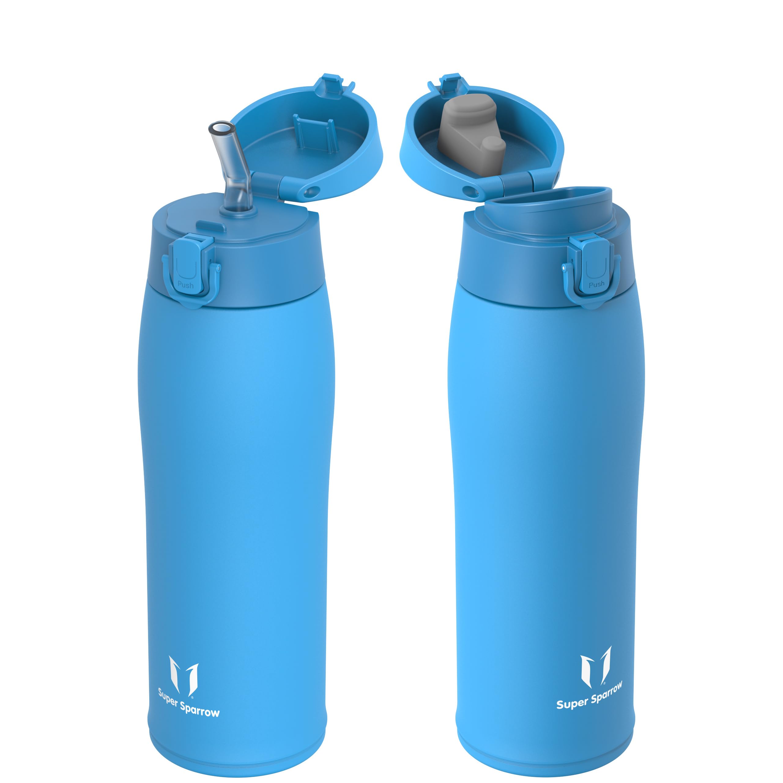 Super Sparrow Water Bottle Stainless Steel 18/8 - Travel Mug - 750ml - Insulated Metal Water Bottle - BPA Free - Leakproof Drinks Bottle