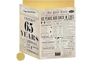 Big 65th Birthday Card Gift for Women Men Funny 65 Year Old Birthday Cards for Mom Dad Retro Back in 1961 65th Birthday Gifts