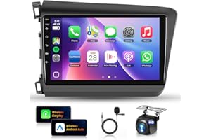 [4G+64G] Car Radio Stereo for Honda Civic 2012-2015 Android with Wireless CarPlay Android Auto,9 inch IPS Touchscreen Car Ste