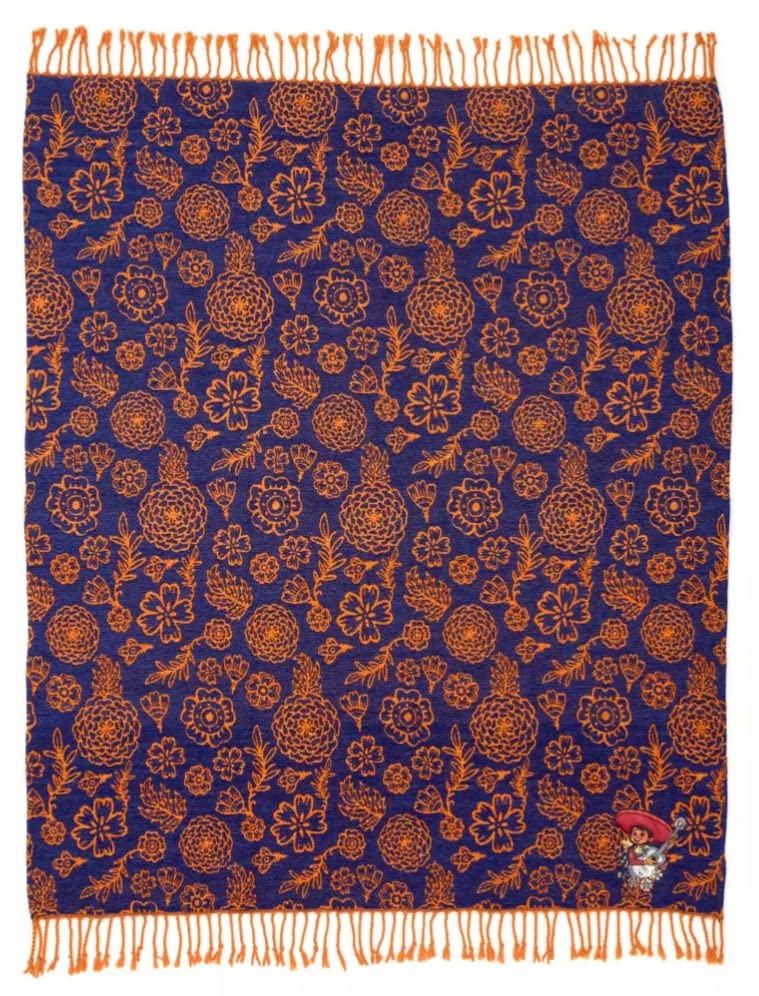 Disney Pixar Coco Navy and Orange Large Throw (127cm x 152cm)