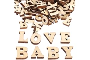 Wooden Letters Wood Alphabet Symbols Letters Cutouts for DIY Craft Embellishments Table Scatter Home Decor