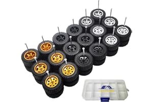 XYELKW 9 Set 1/64 Wheels for Trucks 1 64 Wheels Off Road Simulation Custom Rubber Tires with 3 Colors & 3 Styles Rims Suitable for Modification 1/64 Diecast Offroad Cars
