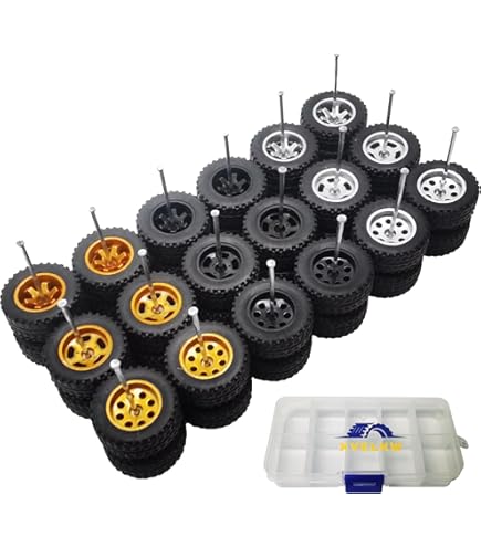 6 Sets 1/64 Scale Off-Road Tires & Rims - 14.2mm Diameter Rubber Tires For Model Trucks & SUVs