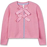Benito & Benita Girls Cardigan Button Up with Bow Toddler Sweater Cardigan Cotton Kids Dance Shawl Bolero Shrug Long Sleeve