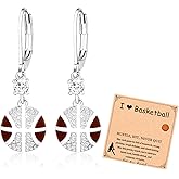 Easter Basket Stuffers - Volleyball/Soccer/Football/Basketball/Tennis Drop Sport Earrings for Women Hypoallergenic Earrings Jewelry Birthday Gifts for Sport Fans Game Day
