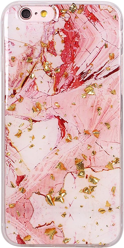 iPhone 6 Case, iPhone 6s Gel Shell Cover, Asnlove Glitter Sparkle Design Shockproof Flexible Silicone Ultra Slim Soft Back Skin Protective Case for Apple iPhone 6/6s, Pink Marble