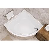 Carver Tubs - SKC5555 - Soaking Acrylic Corner Bathtub - 55"L x 55"W x 18.5"H - Two Person White Triangle Heart Tub