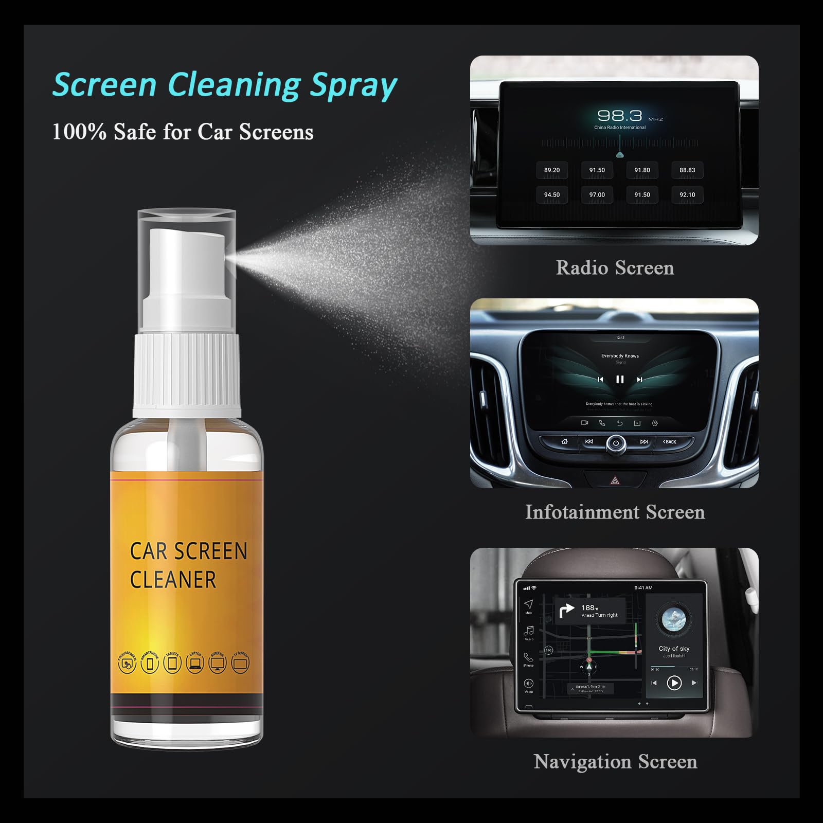 Mua Car Screen Cleaner Spray and Wipe, Car Interior Cleaner Detailing ...