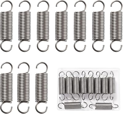 VooGenzek 10 x 1.5mm x 12mm x 47mm Stainless Steel Extension Spring with Dual