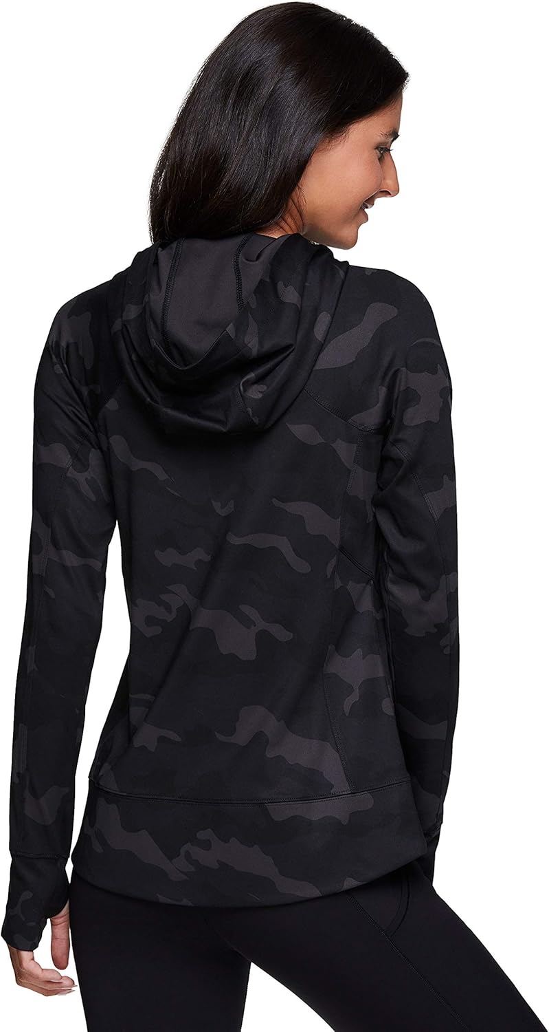 RBX Active Women's Athletic Performance Peached Ultra Soft Zip Up Running Jacket with Pockets: Clothing