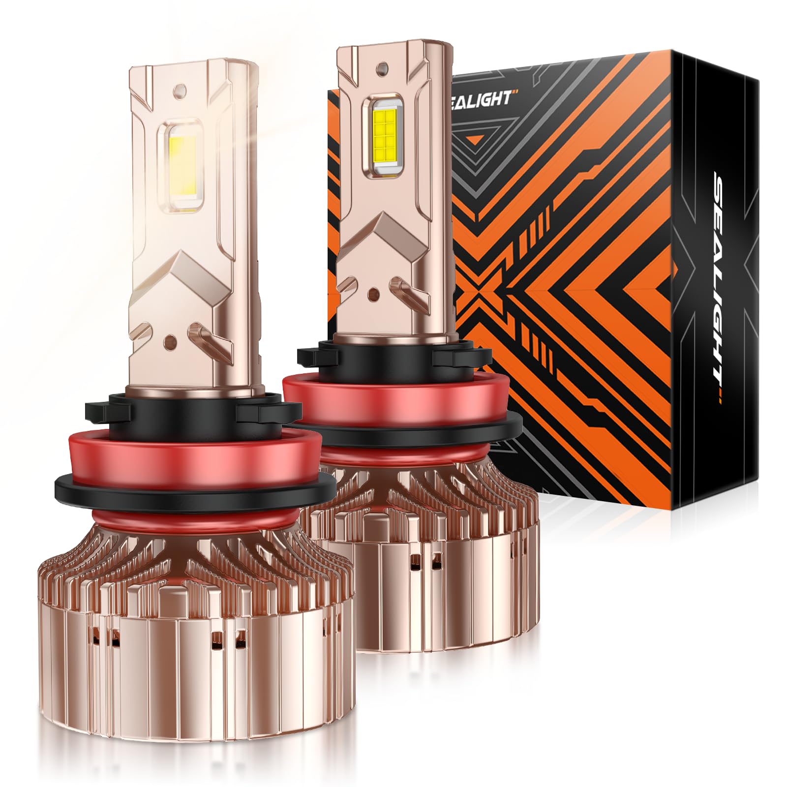 SEALIGHT H9/H8/H16 Bulbs 4500K Warm White, 5-Min Plug and Play Bulb, Pack of 2