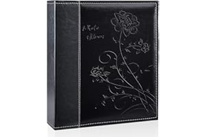 Miaikoe Photo Album 8x10 Clear Pages Pockets Leathe Cover Slip Slide in Photo Album Holds 50 Vertical 8x10 Photos Picture Book for Wedding Family (Black)