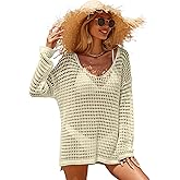 nratto Swimsuit Coverup for Women Crochet Bathing Suit Cover Ups Beachwear Shirt