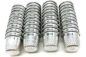 ART&BEAUTY 40Pcs Silver Sewing Thimbles Sewing Quilting Metal Thimbles DIY Craft Finger Protectors