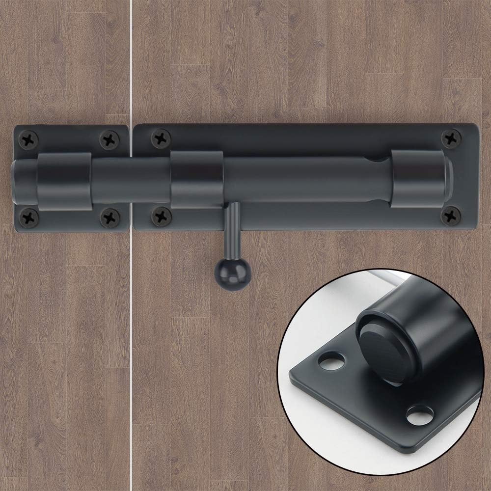 Sayayo Slide Gate Latch Bolt Safety Door Lock with Padlock Hole 150MM Length, 16MM Dia Bar - Image 3