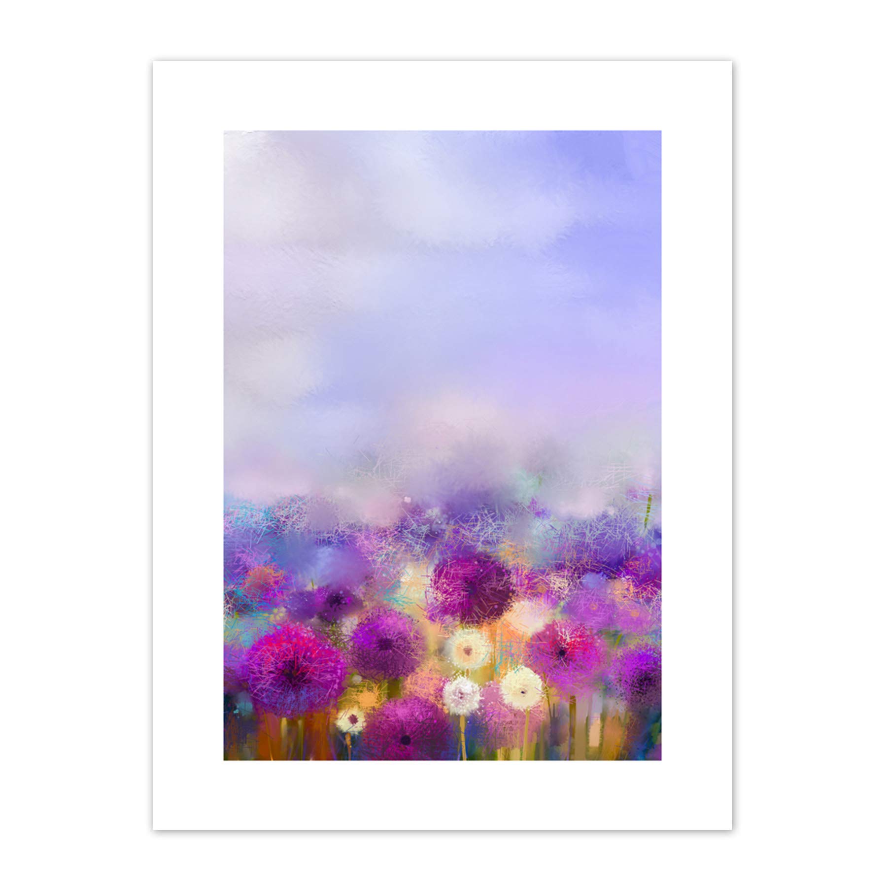Wee Blue Coo Field of Onion Flowers Art Print Canvas Premium Wall Decor Poster
