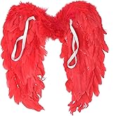 Feather Angel Wings Party Costume Fancy Dress Fairy Feather Wing Christmas Decorations - Red