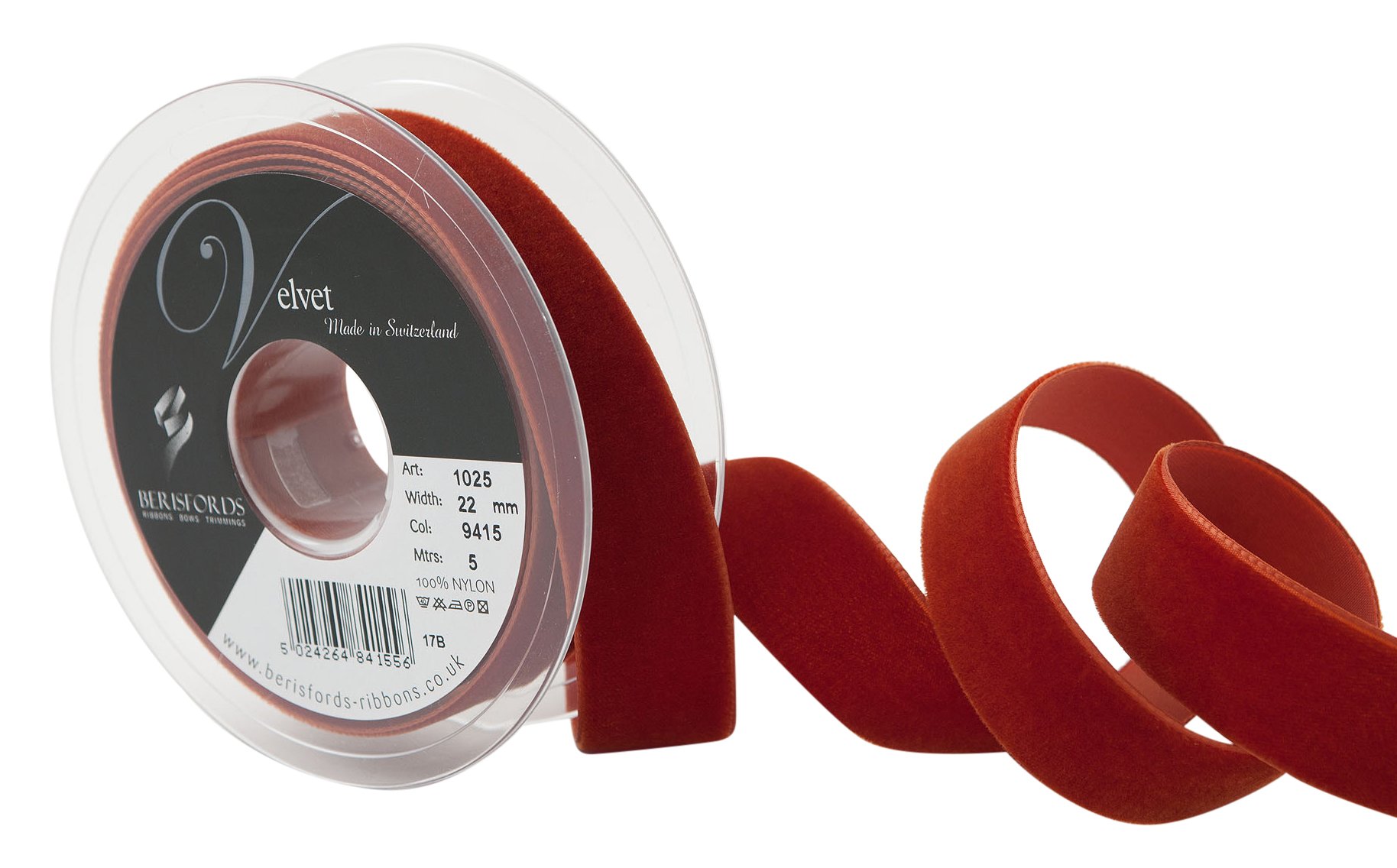 Berisfords Velvet Ribbon, Acajou, 102 x 30 x 102 cm