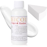 MEICOLY Clear White Liquid Latex with Sponge for Yarn Wood Makeup,Halloween Costume SFX Special Effects Makeup for Scar Burn Monster Zombie Cut Wound Skin Wrinkle,Liquid Latex Glue for Bald Cap