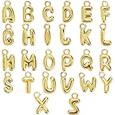 Mikovivi 26pcs Gold Letter Charms, A-Z Glitter Bubble Alphabet Charms Initial Pendants Set for Jewelry Making Women Bracelets Necklaces Earrings DIY Craft Supplies