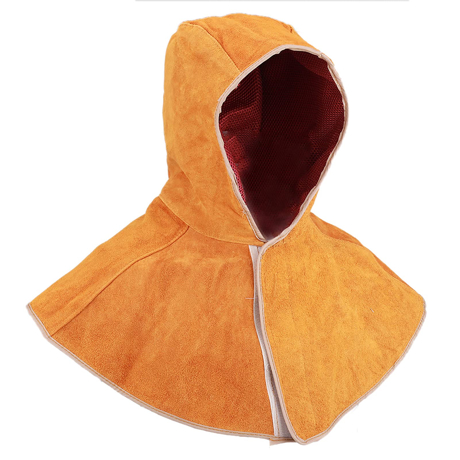 Welding Hood Welding Shawl Hat With Neck And Shoulders Draped Cowhide Twolayer Leather Welding Hood Antidrip Heat Insulation Welding Work Safety Protection