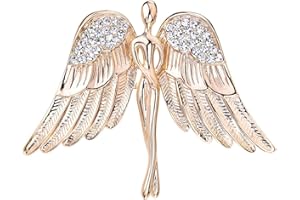 OKA JEWELRY Guardian Angel Pins Jewel Bouquet Crystal Brooch Gold Tone