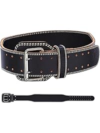 ProFitness Weight Lifting Belt (4 Inchs Wide) - Comfortable & Durable Pre Broken-In Genuine Leather - Great Lower Back & Lumbar Support for Squats, Deadlifts, CrossFit, Gym Workouts - For Men & Women