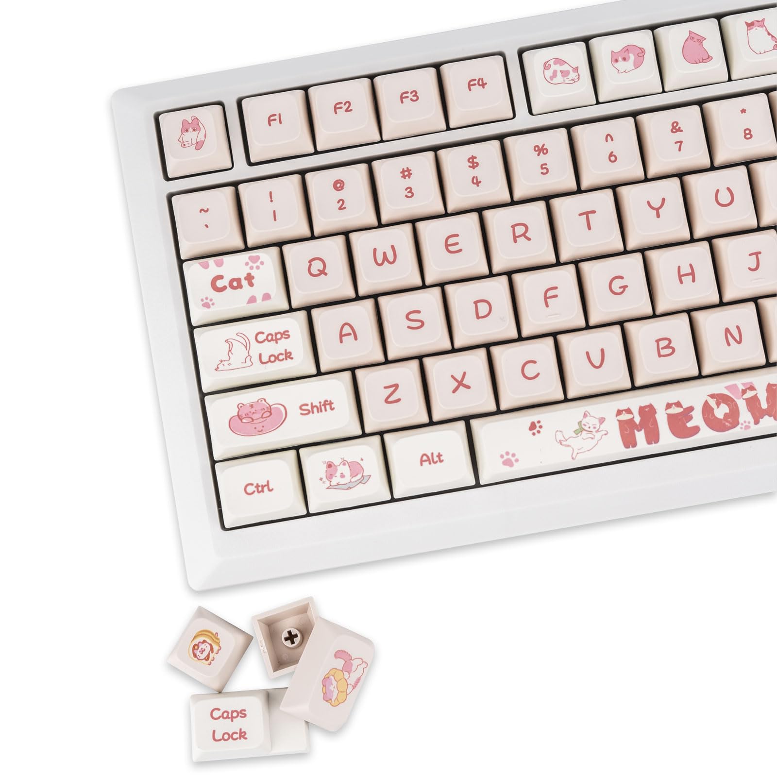 Mua 133 Keys Pink Cat Keycaps Kawaii Keycaps Sets, PBT XDA Profile ...