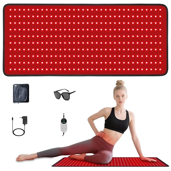 RED LIGHT THERAPY MAT FOR FULL BODY, 29″*12″ RED LIGHT THERAPY MAT WITH 340 LEDS AND CONTROLLER, 660NM&850NM NEAR INFRARED LIGHT THERAPY, 3IN1 LEDS LIGHT BLANKET FOR BACK WAIST BELLY JOINT MUSCLE