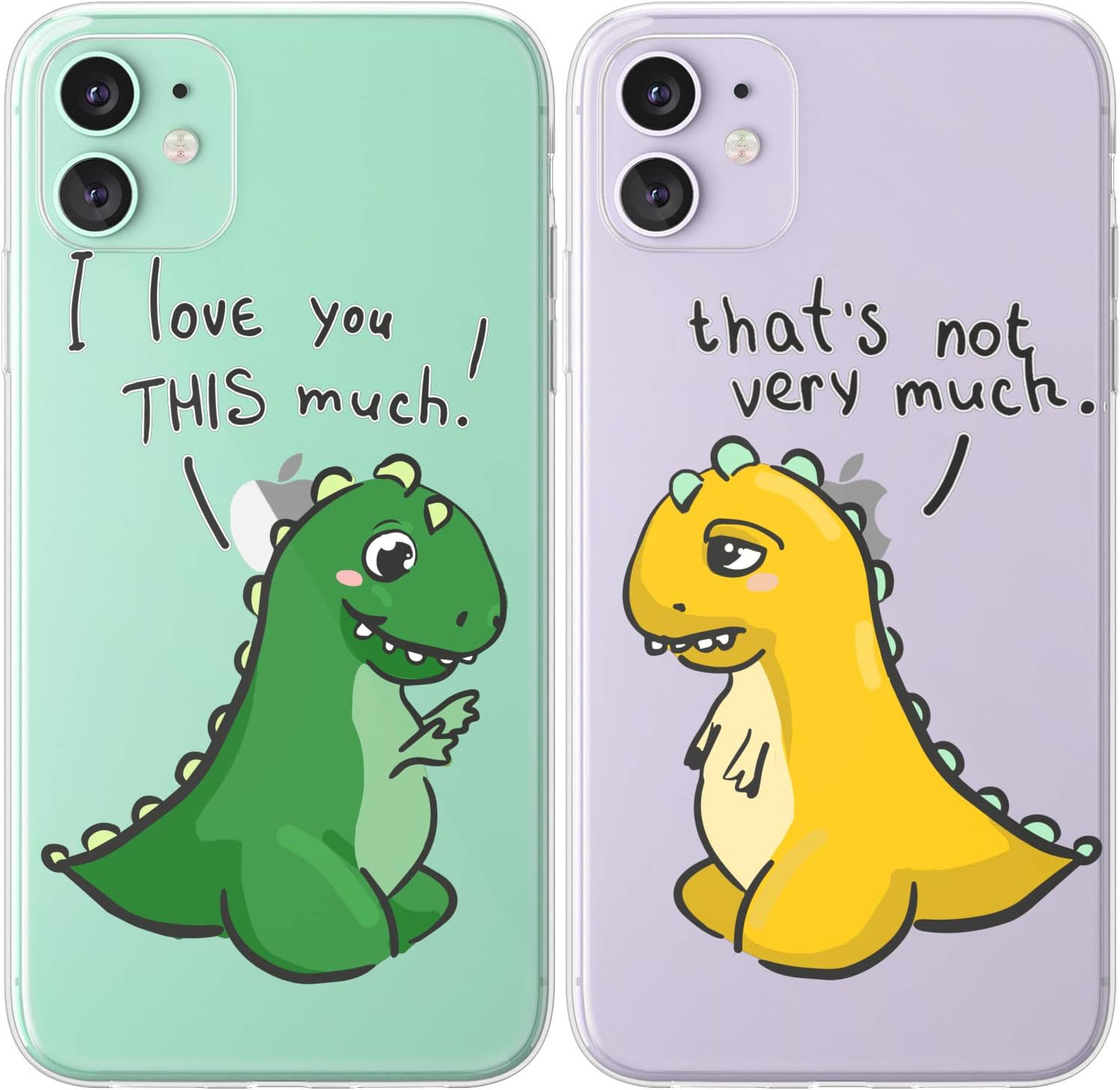 Amazon Com Mertak Tpu Couple Cases Compatible With Iphone 12 Pro Max Mini 11 Se Xs Xr 8 Plus 7 6s Relationship Dino I Love You This Much Cute Boyfriend T Rex Clear Funny