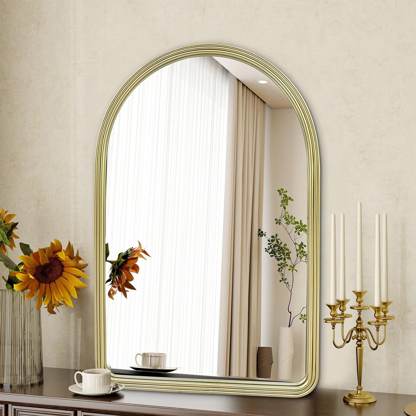 womilous Gold Areched Mirror - 24