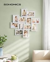 SONGMICS 12 Photo Frame Collage 4x6 Glass MDF Wall Set RPF22WT White view 2
