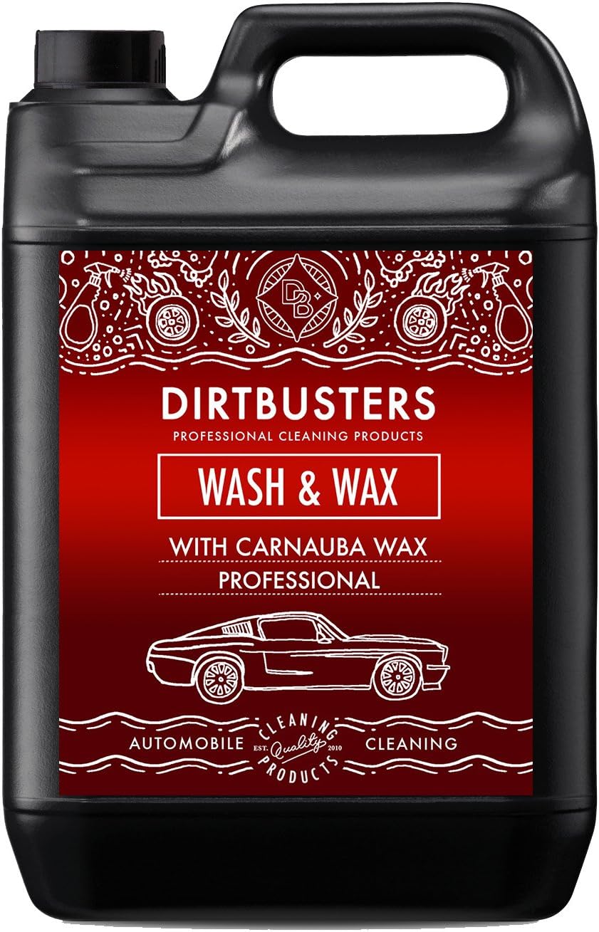 Dirtbusters Car Shampoo With Wax, Deep Cleaning Car Wash & Wax With A Carnauba Waxed Glossy Shine Finish