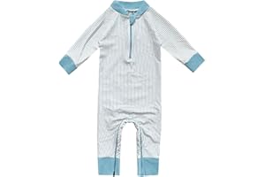 Honeysuckle Swim Company Baby Boy Sun Protective Swimsuit - Certified UPF 50+ - Easy Inseam Diaper Zipper