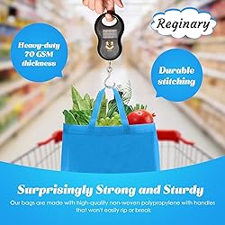 Reginary Reusable Totes Bags - 100 Pcs Non Woven
