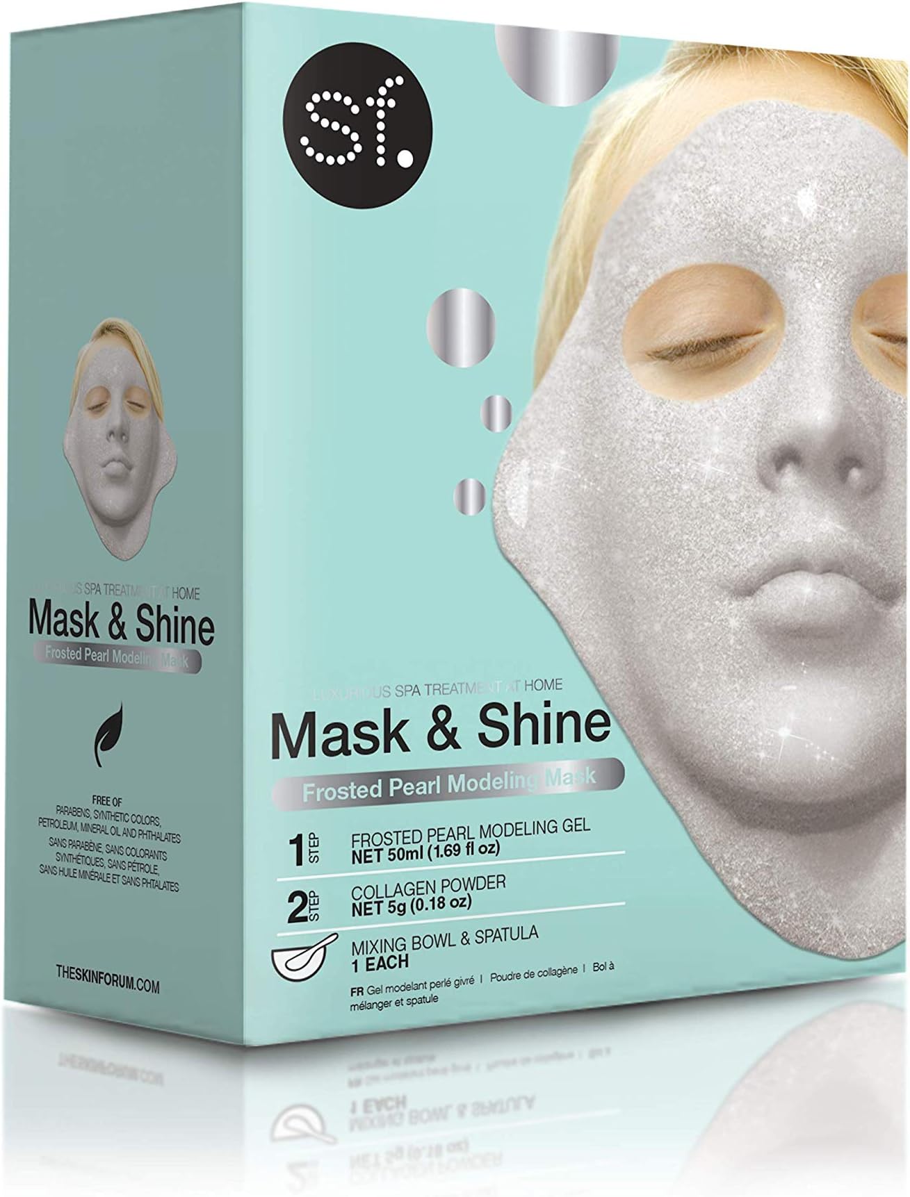 SFGlow Mask & Shine, Frosted Pearl Modeling Beauty Mask, 4 Piece Kit