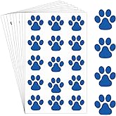 Harloon 20 Sheets 300 Pcs Paw Print Tattoos Temporary Paw Print Face Tattoos Dog Stickers Removable for Cheer Patrol Women Body Arm Foot(Blue)