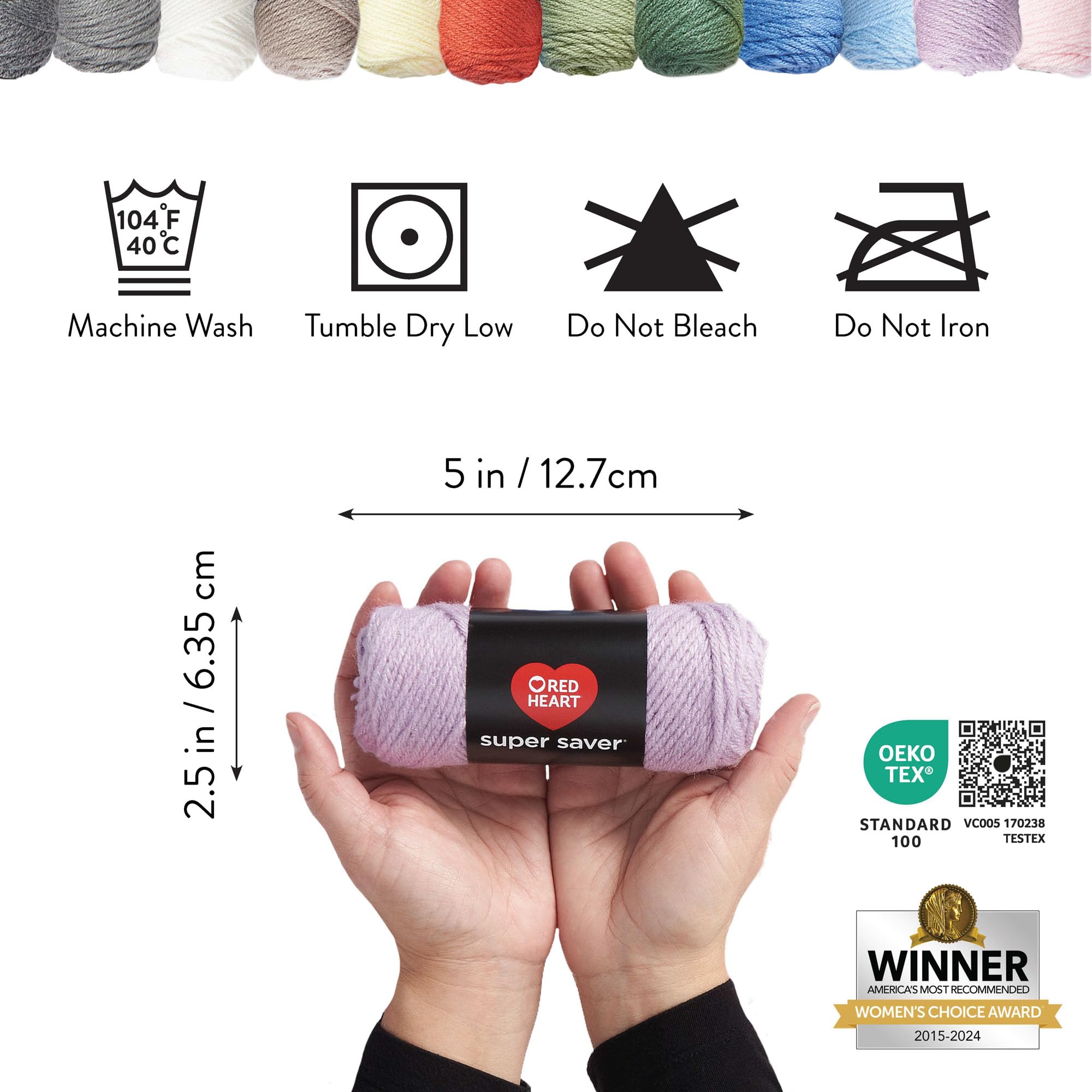 Red Heart Super Saver Yarn Super Craft Kit Pastels, with 12 Pack of 50g/1.7 oz. 4 Medium Worsted Yarn for Knitting & Crocheting, 12 Colors, Perfect for Chunky Sweaters, Blankets, Amigurumi